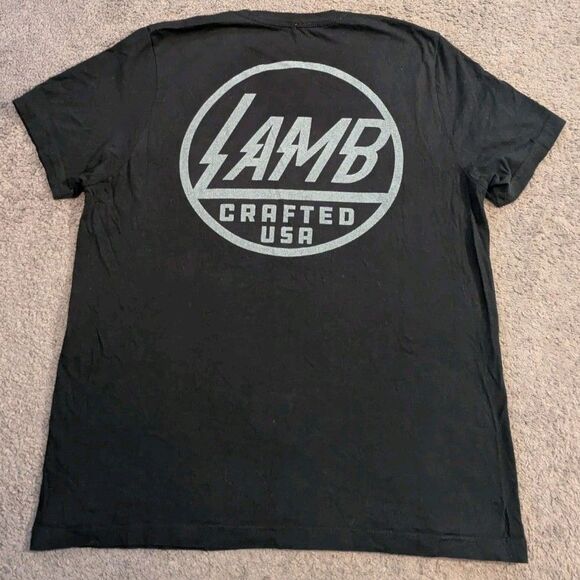 Lamb Crafted USA Voltage Electric 100% Cotton Black T-Shirt Men's Large - Picture 3 of 6